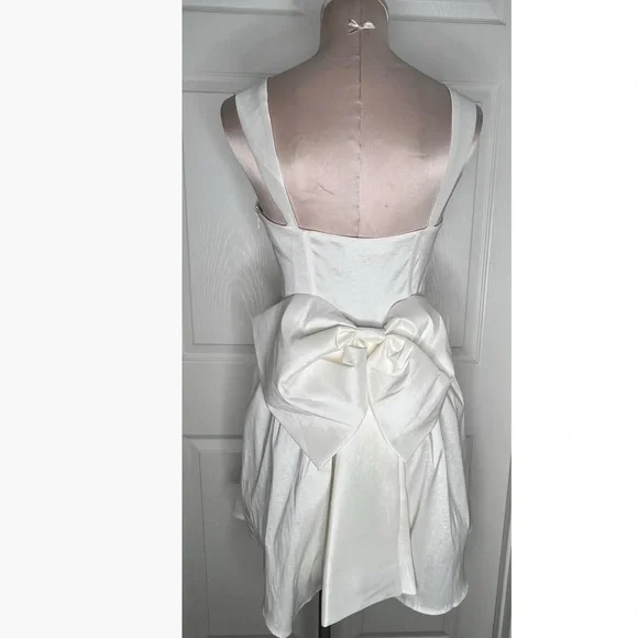 Altar’d State White Bow Mini Dress Sz M - Picture 6 of 16